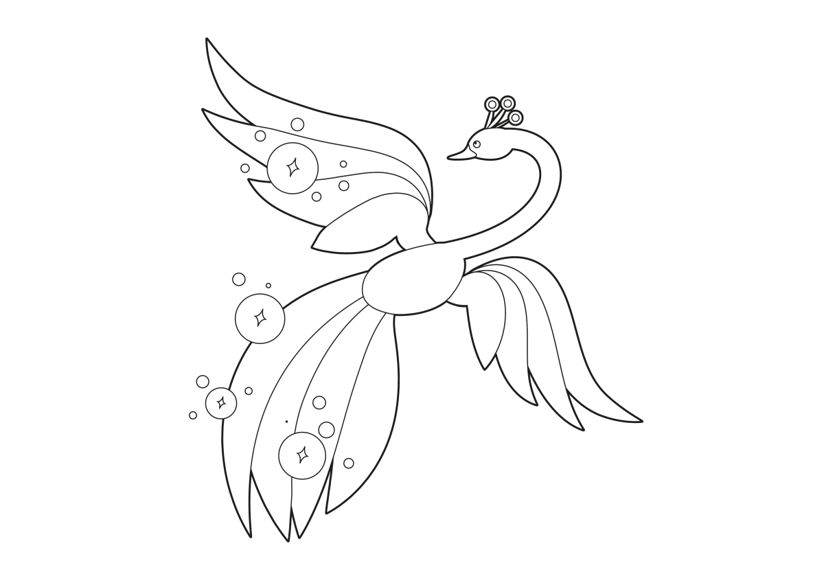 Как нарисовать сказочную Жар-птицу ребенку карандашом поэтапно