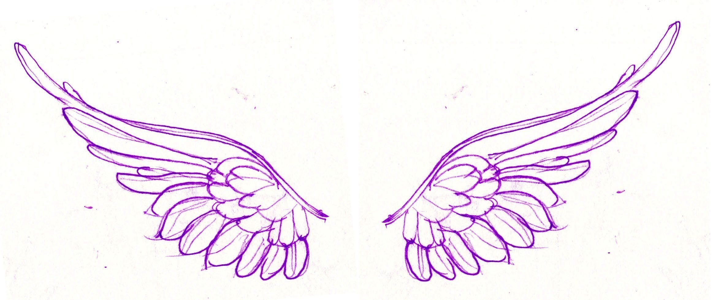 Как нарисовать крылья ангела карандашом поэтапно? | Крылья, Ангел, Трафарет листа