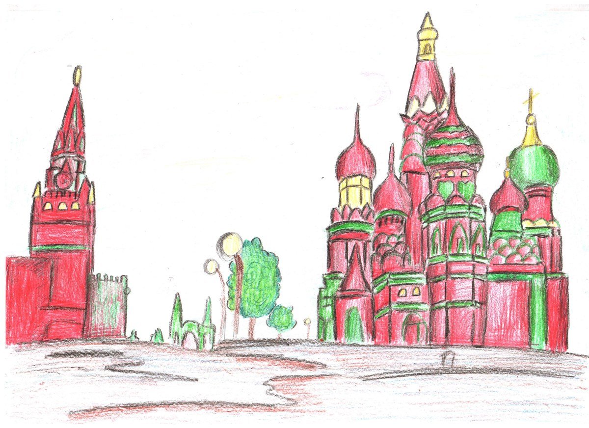 Легкое красная площадь. Рисование красная площадь. Рисование Кремль. Кремль эскиз. Москва рисунок для детей.