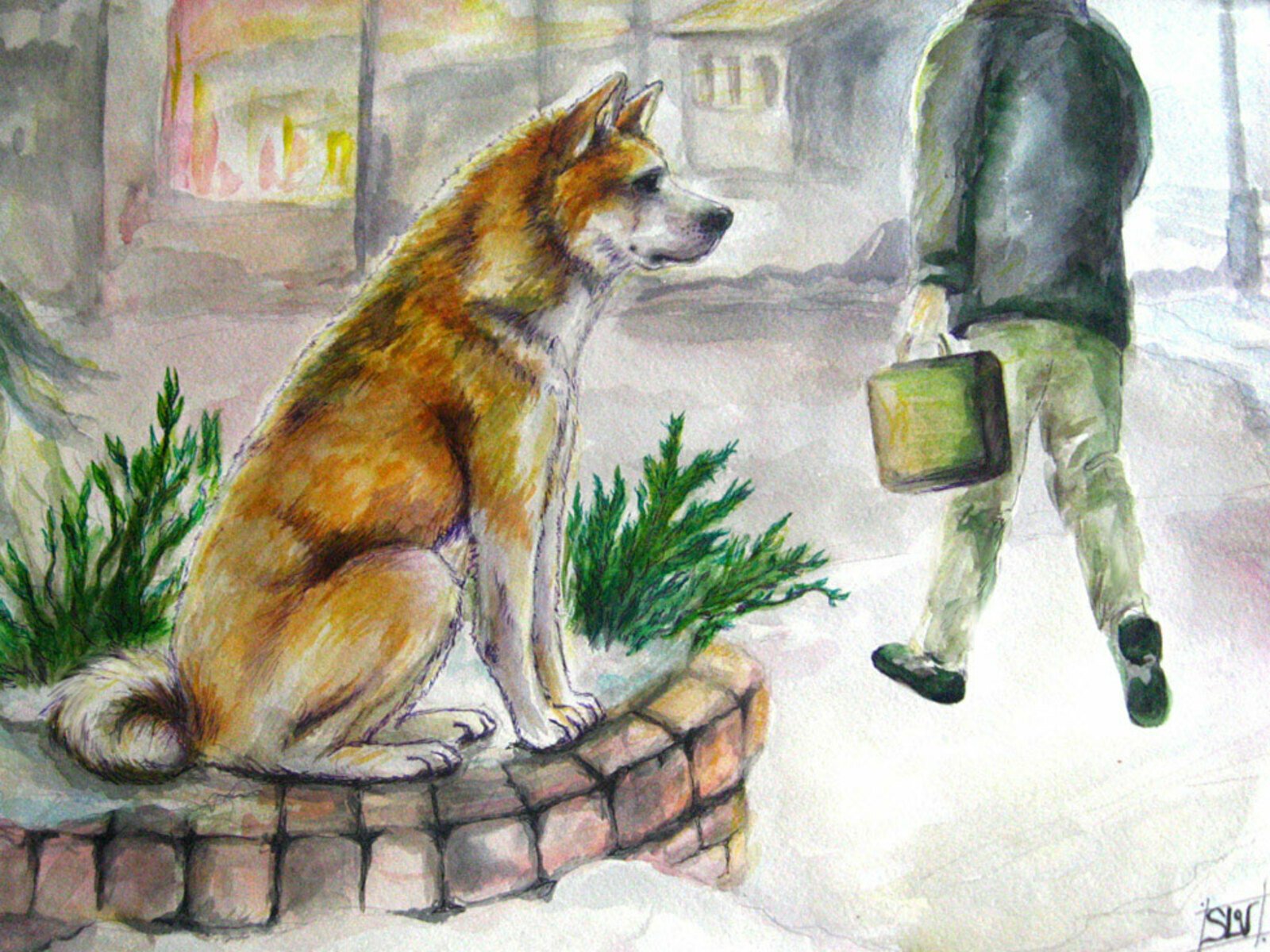 Как собаки сюжет. Хатико портрет. Собака иллюстрация. Рисунок на тему животных. Бездомная собака рисунок.