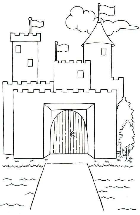 Средневековый замок 4 класс. Замок карандашом. Рисование средневекового замка. Крепость для рисования. Средневековый замок раскраска.