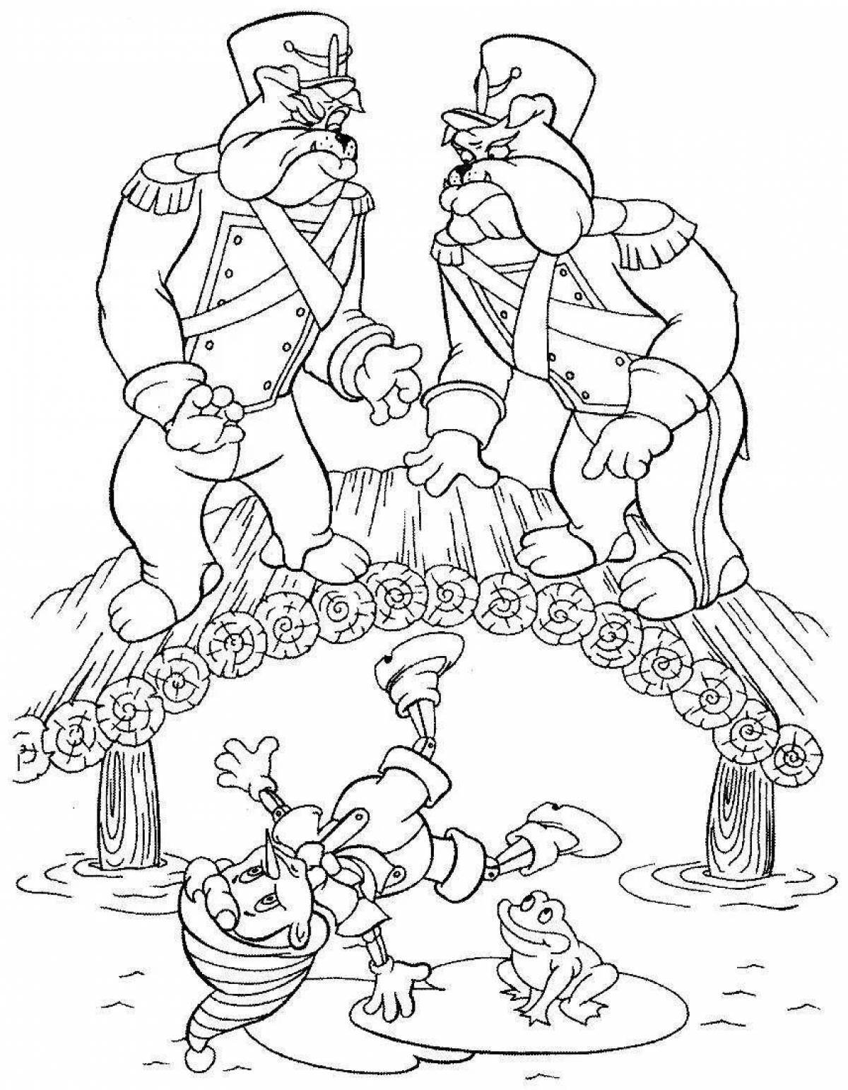 раскраска Маркиза Карабаса представлена королю и принцесса