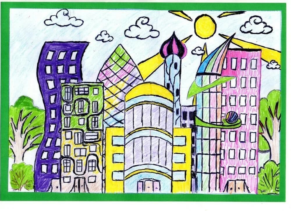 Проект твой город. Рисование город будущего. Рисунок на тему город будущего. Современный город рисунок. Эскиз города будущего.