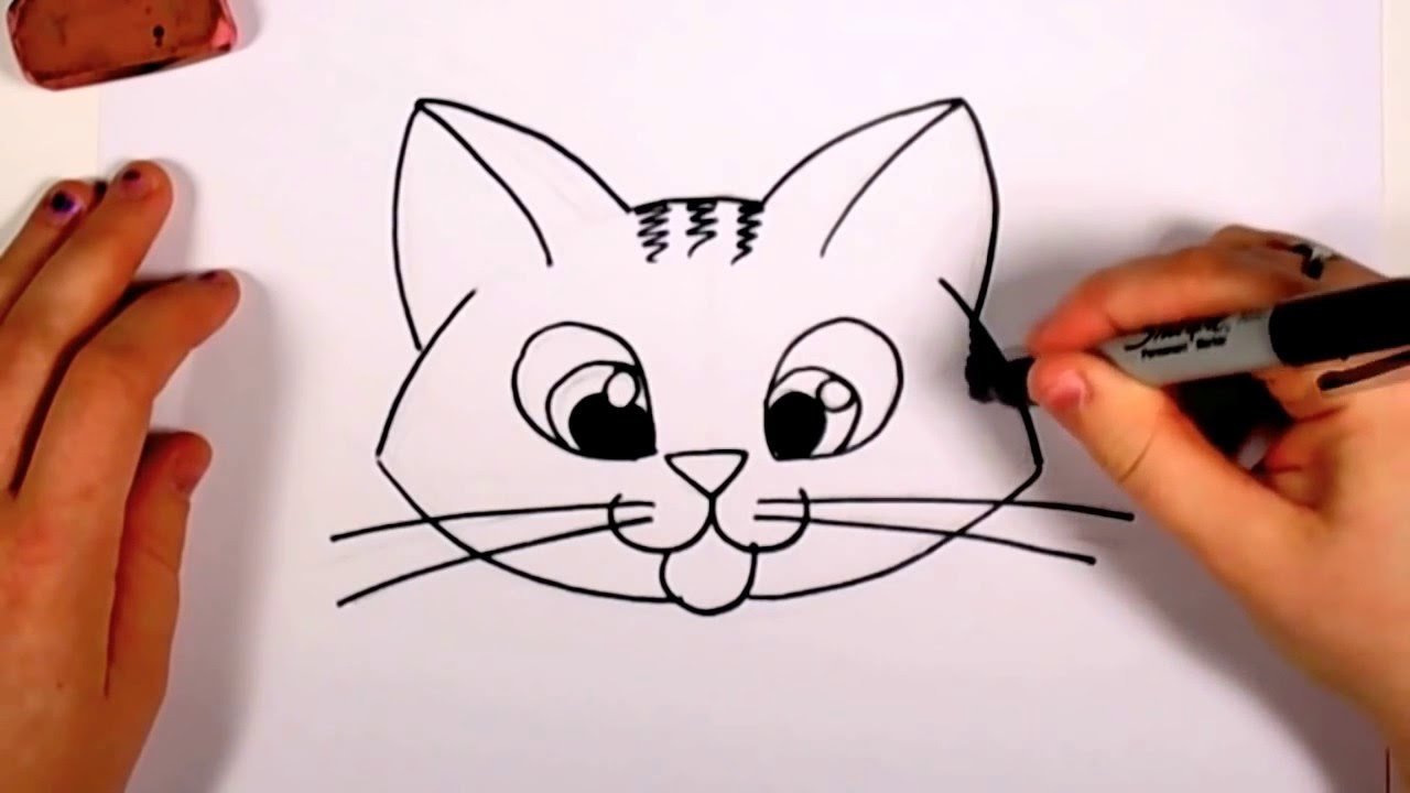 Покажи картинку где рисовать. Простые рисунки. Всякие рисунки. Котики для рисования для начинающих. Самые легкие рисунки.