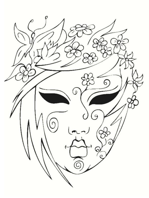 Как нарисовать карнавальную маску Марди Гра поэтапно