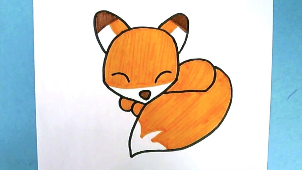 картинки для срисовки карандашом легкие лиса