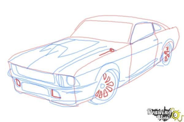 Как нарисовать гоночную машину Форд Мустанг — простой способ нарисовать легендарное авто