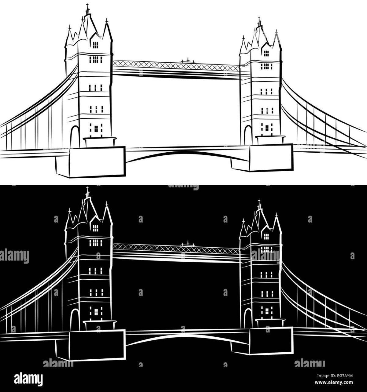 Как нарисовать мост карандашом поэтапно