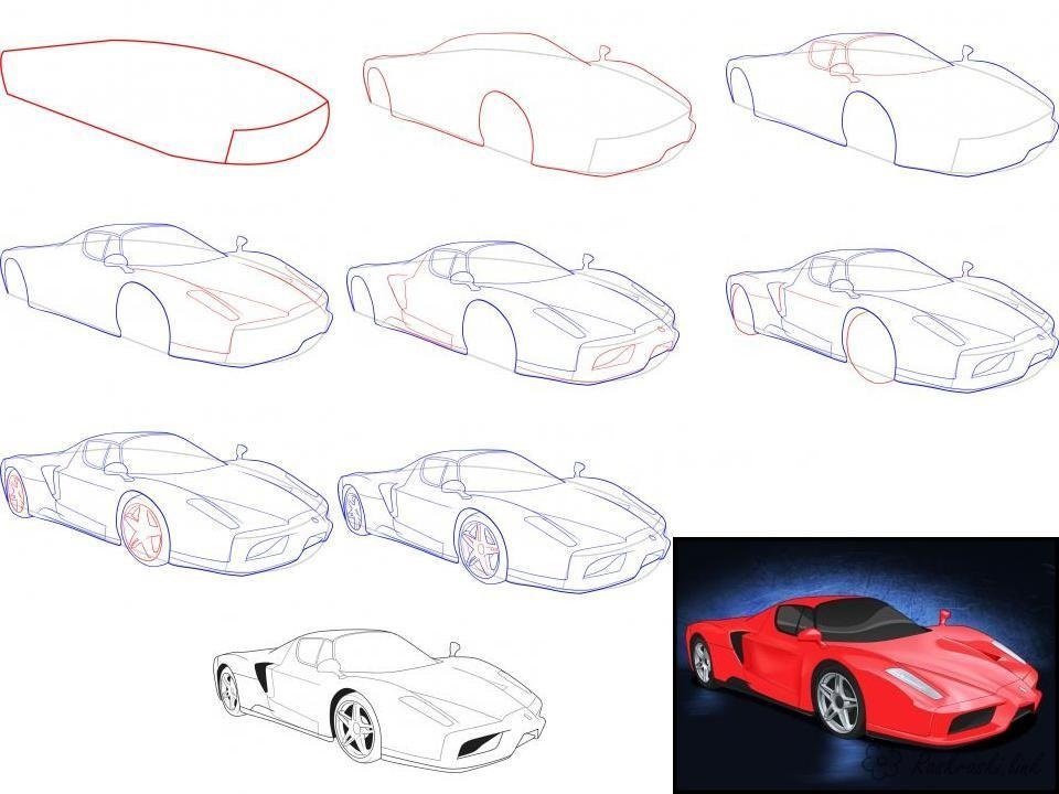 Можно рисовать машину. Машина рисунок. Рисунок машины карандашом. Рисунки для рисования машины. Схема рисования машины.