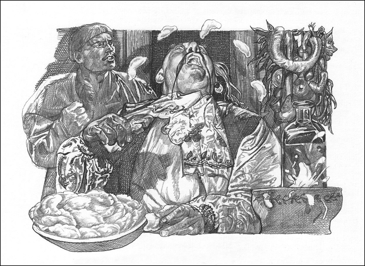 Рассмотрите иллюстрации к произведениям гоголя. Иллюстрации Сергея Якутовича.