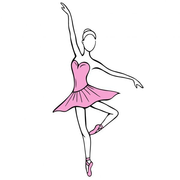 Рисунок балерина для срисовки легкие для детей