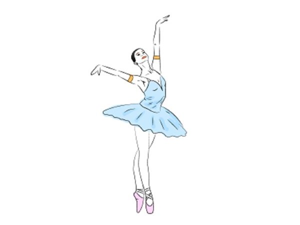 Поэтапный рисунок балерины
