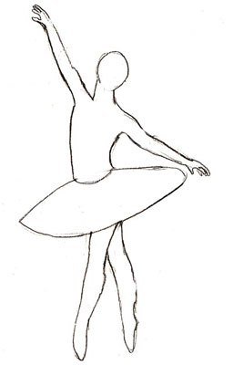 Балерина срисовать легко