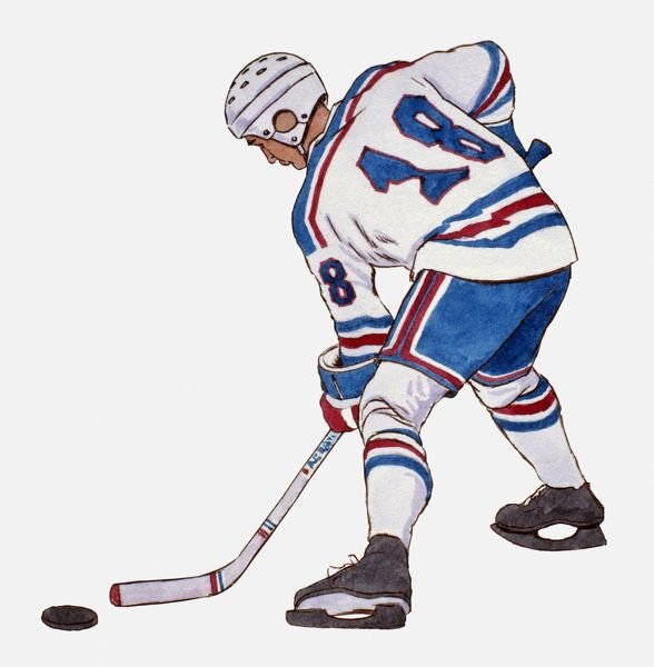 Хоккеист спиной иллюстрация