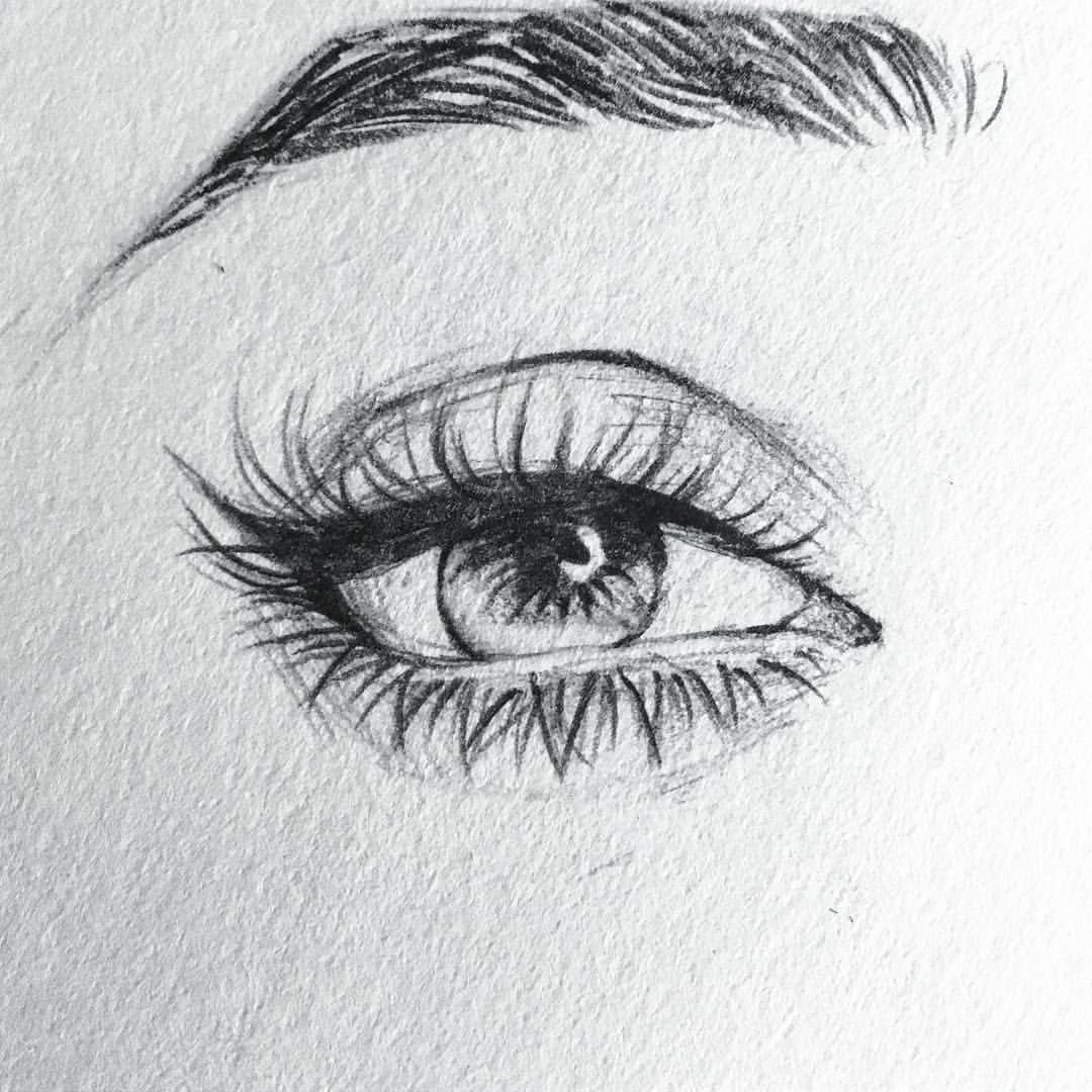 легкие картинки для срисовки карандашом глаза