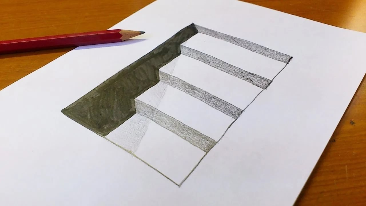Рисунок 3 карандашей. Оптические иллюзии на бумаге. Иллюзии карандашом. Иллюзии карандашом простые. Лёгкие иллюзии на бумаге.