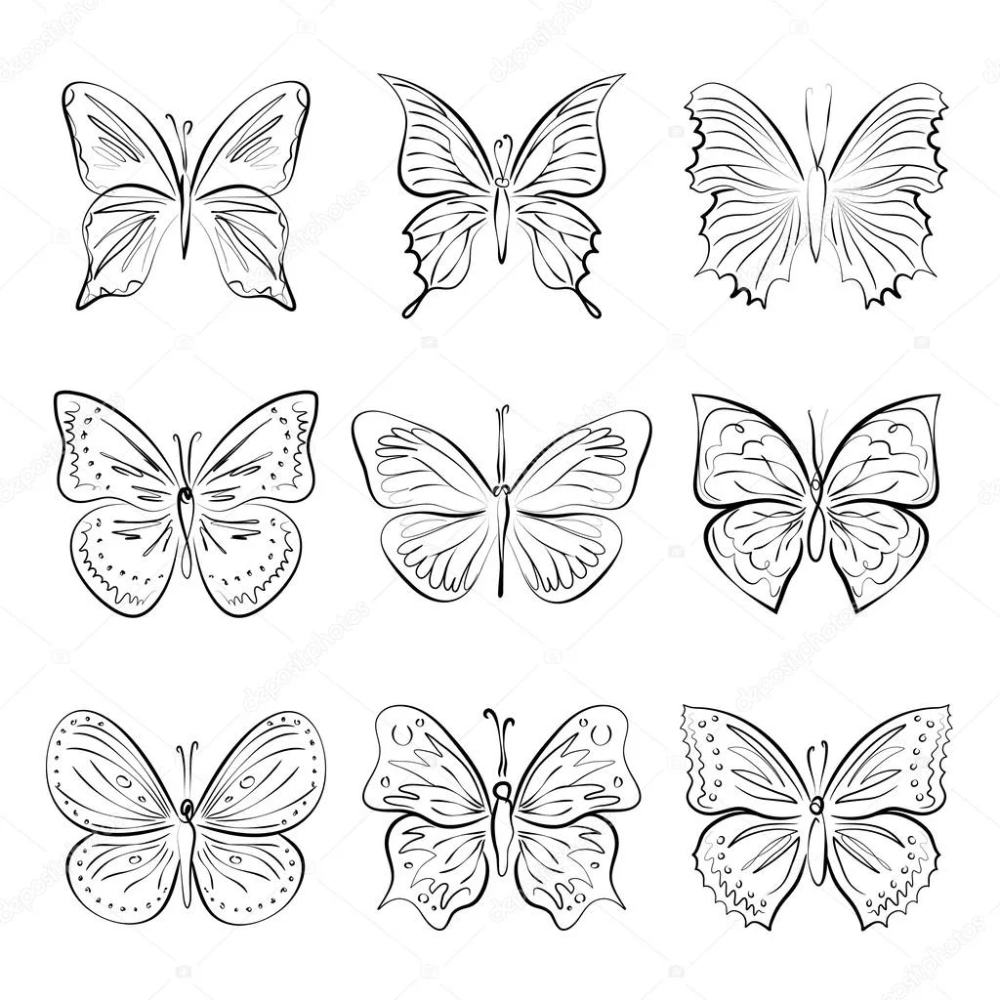 Маленькие бабочки раскраска. Бабочка рисунок. Бабочка раскраска маленькая. Формы бабочек для рисования. Шаблоны бабочек для букета распечатать