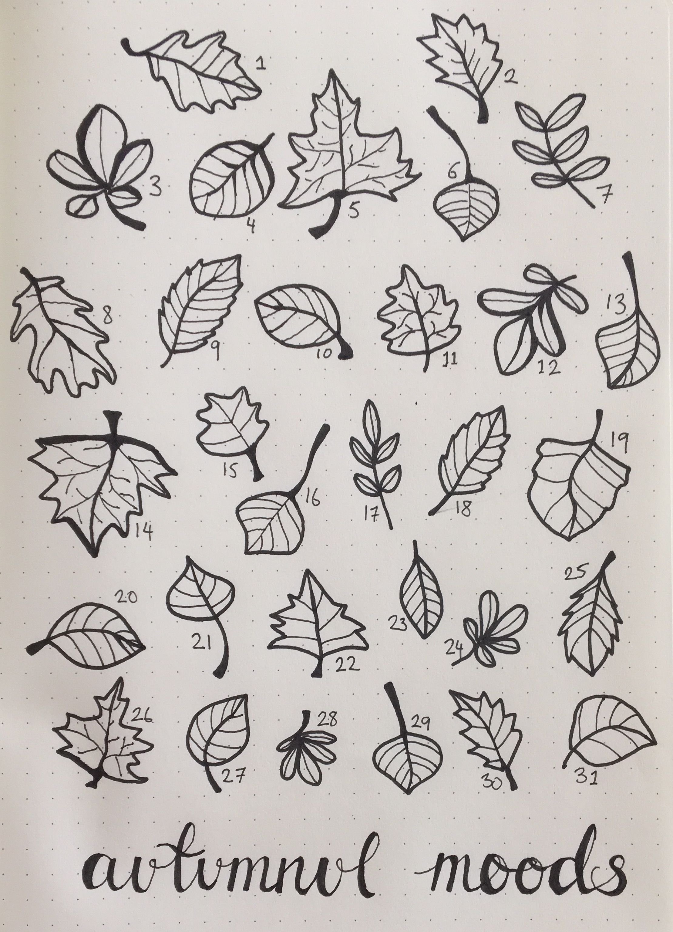 картинки для срисовки на маленьких листочках