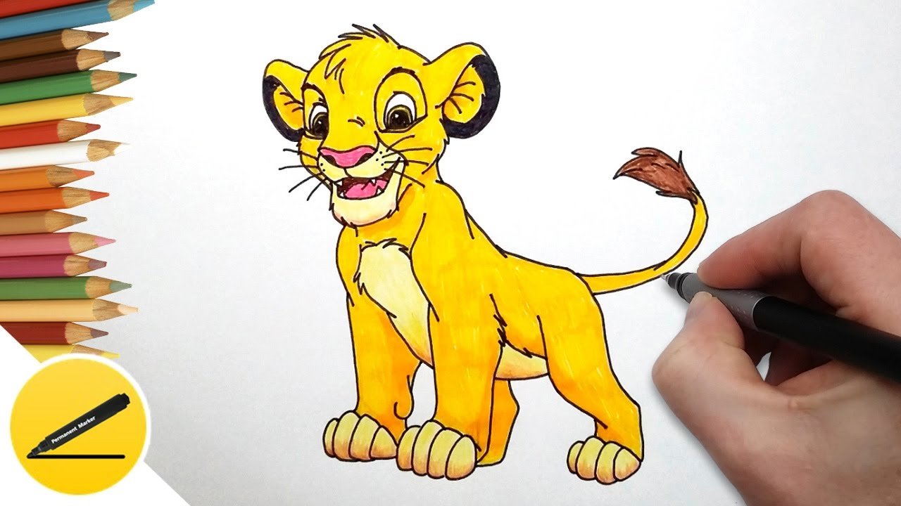 Учимся поэтапно рисовать Налу из «Короля Льва» (+ раскраска)