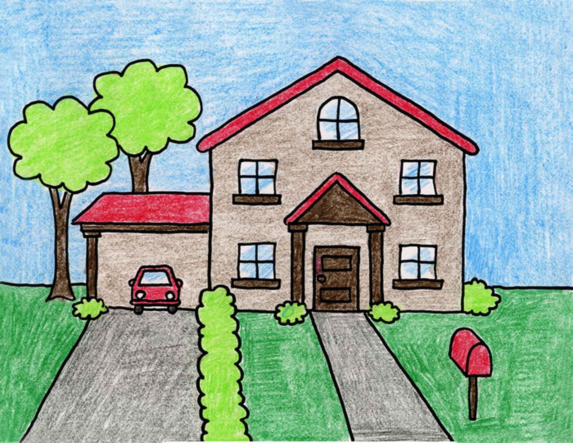 Легко дом мечты. Домик рисунок. Дом рисунок легкий. Рисунок на тему дом моей мечты. Рисунки домов для срисовки.