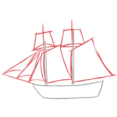 Идеи для срисовки красный корабль маленький (85 фото)