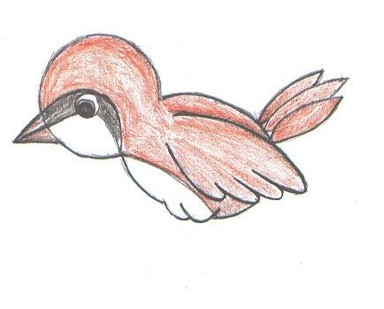 Как нарисовать птичку воробья. Уроки рисования для детей.
