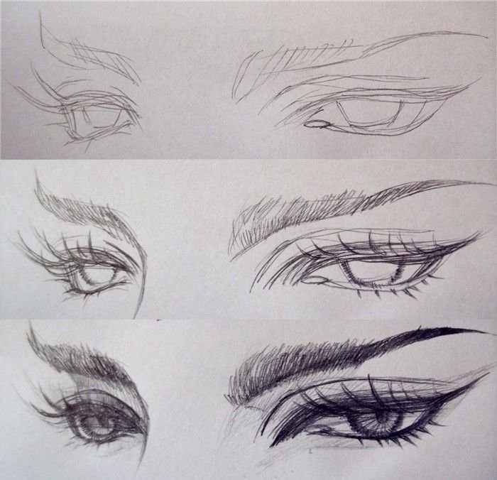 Как красиво нарисовать глаз для начинающих. Пошаговые уроки рисования глаз. Глаз пошагово карандашом. Поэтапное рисование глаза карандашом. Эскиз глаза карандашом.