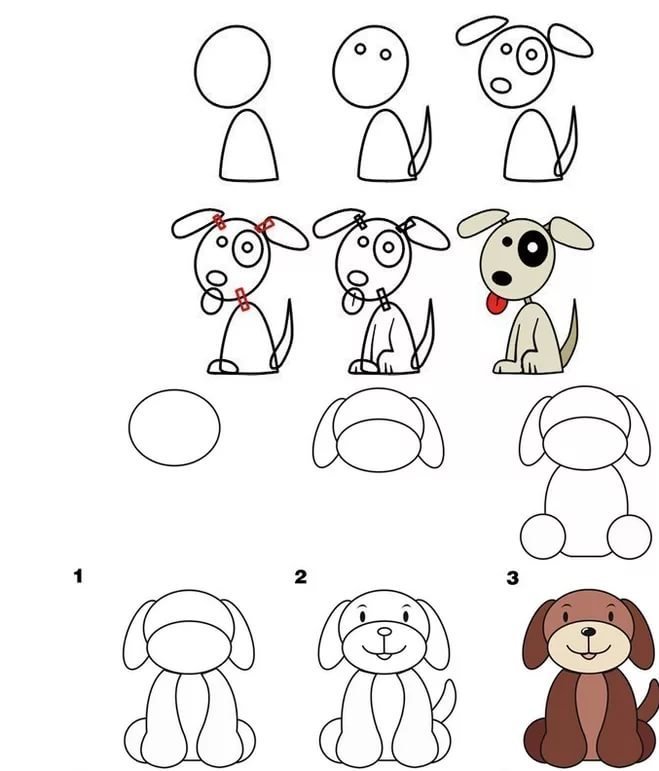 Рисуем собаку с детьми. Поэтапное рисование собаки. Поэтапное рисование собаки для детей. Поэтано рисование собаки. Схема рисования собаки для дошкольников.