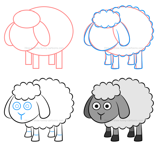 Как нарисовать овечку Сьюзи из Свинки Пеппы