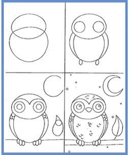 Идеи для срисовки совы поэтапно простым карандашом (90 фото)