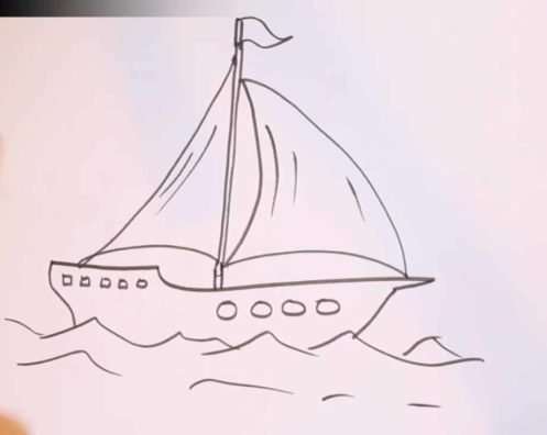 Как нарисовать лодку карандашом поэтапно ✏