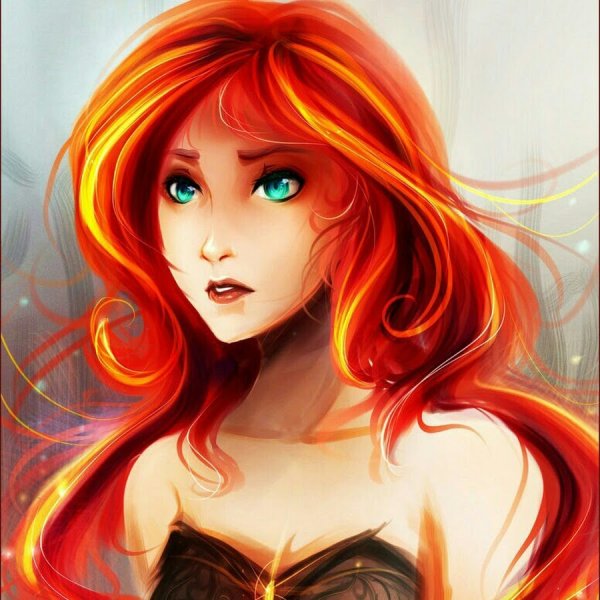 Арт с рыжими волосами девочка (68 фото)