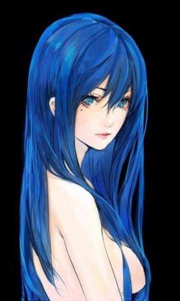 Арт девушка с синими волосами и синими глазами (67 фото)