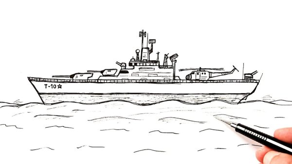 Идеи для срисовки корабль военный (90 фото)