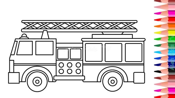 Идеи для срисовки пожарная машина (90 фото)