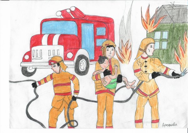 Пожарник рисунок карандашом - 63 фото