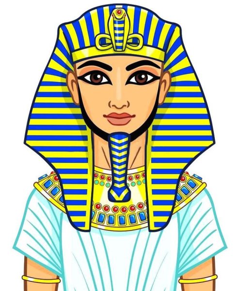раскраска Фараона на троне со скипетром nejej в виде кнута, в руках