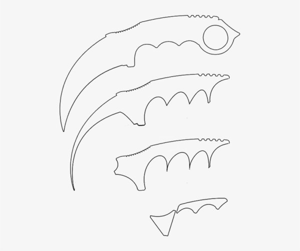Нож «Керамбит» из КС ГО — чертеж