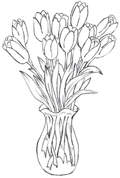 Идеи для срисовки букет тюльпанов (86 фото)