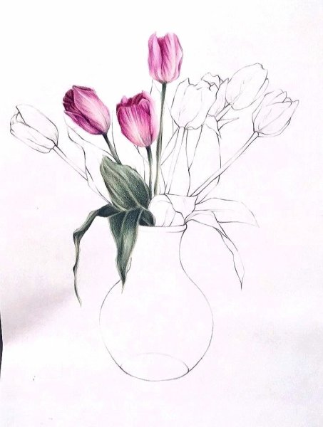 Идеи для срисовки ваза цветов (90 фото)