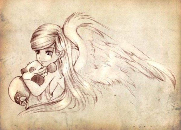 Идеи для срисовки девушка ангел (90 фото)