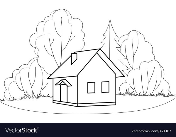 Идеи для срисовки дерево дом (90 фото)