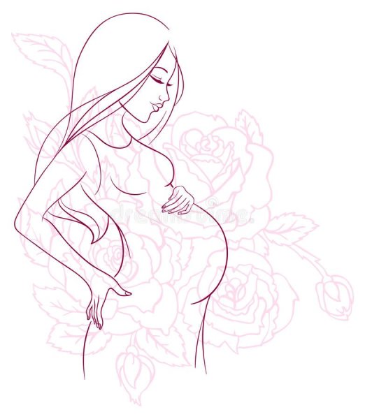 Идеи для срисовки беременная женщина легкие (90 фото)