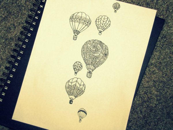 Идеи для срисовки воздушный шар легкие (90 фото)