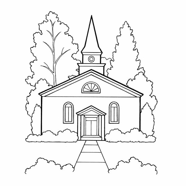 Раскраска церковь с куполами для детей