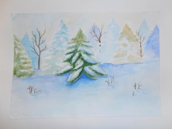 Идеи для срисовки зимний лес легкие (90 фото)