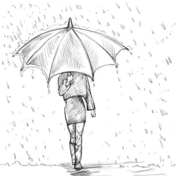 Идеи для срисовки девочка с зонтиком легкие (90 фото)