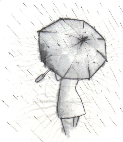 Идеи для срисовки человек под дождем легкие (90 фото)