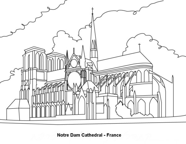 Идеи для срисовки собор парижской богоматери легко (79 фото)