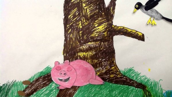 Идеи для срисовки легкие к басне свинья под дубом (90 фото)